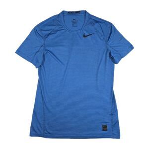 Mens Nike Pro DriFit Fitted Short Sleeve Shirt Blue Medium